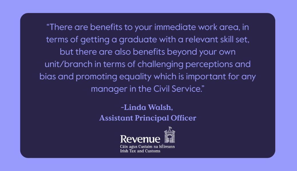 Linda Walsh Assistant principal officer from Revenue quote about promoting equality