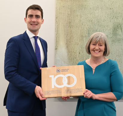 Minister Jack Chambers TD with publicjobs CEO, Margaret McCabe