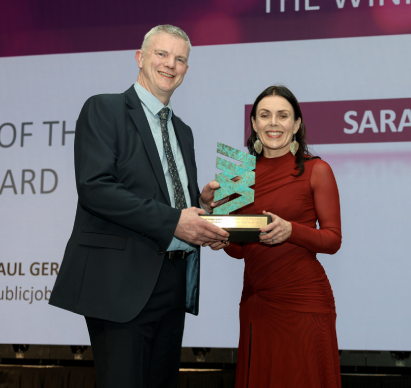 publicjobs CEO, Paul Geraghty and Sarah Sartori, South East Technological University