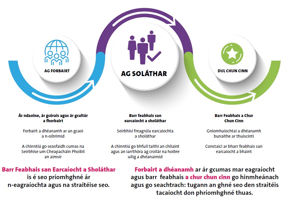 nua 26 strategy 3 areas in Irish